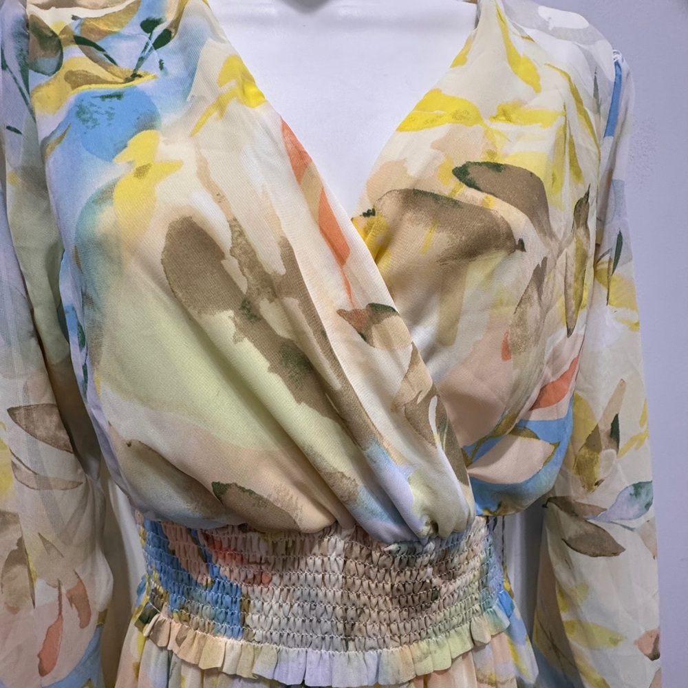 Laundry By Shelli Segal floral flowy Maxi Dress size 2 - Picture 6 of 9